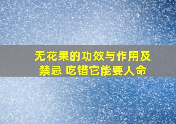 无花果的功效与作用及禁忌 吃错它能要人命